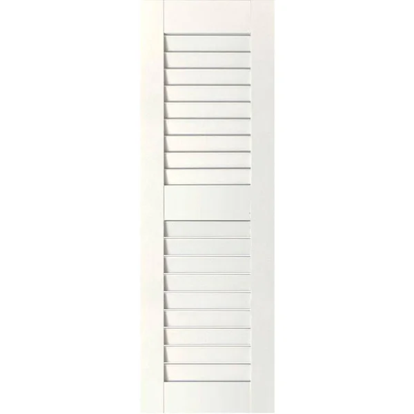 Ekena Millwork RWL18X052PRW Exterior Real Wood Western Red Cedar Open Louvered Shutters (Per Pair), Primed, 18x22W x 52x22H