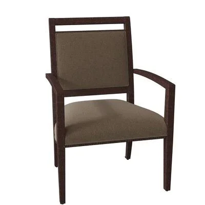 Preston Upholstered King Louis Back Arm Chair Fairfield Chair Body Fabric: 3160 Almond, Leg Color: Espresso