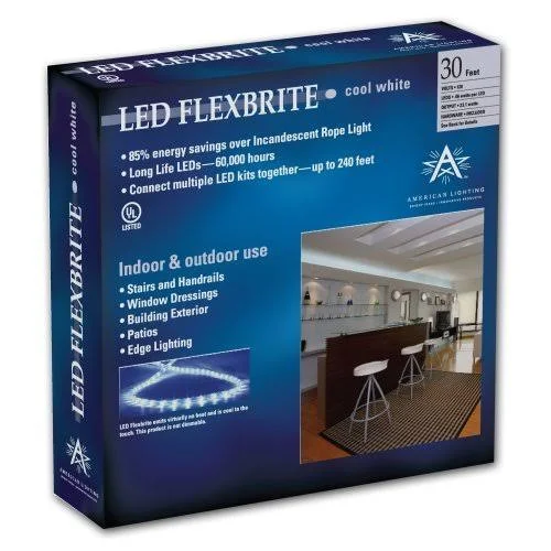 American Lighting LR-LED-CW-75 75ft Cool White LED Flexbrite Rope Light Kit