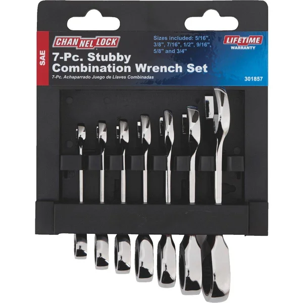Channellock 7-Piece Stubby Ratcheting Combination Wrench Set