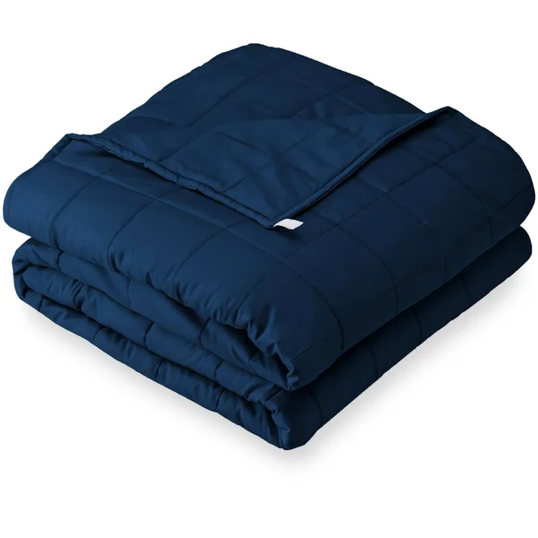Bare Home Weighted Sensory Blanket - 48x72 - 15lb - Cotton Light Grey