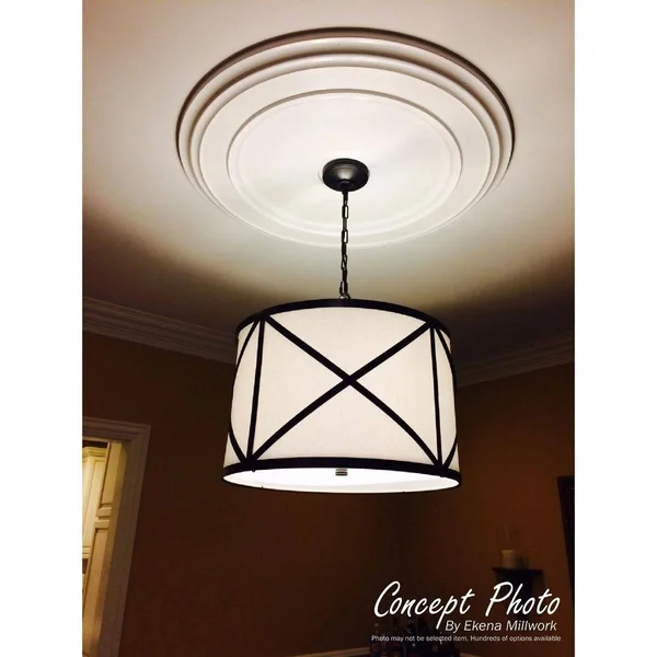 51 1/8x22OD x 19 7/8x22ID x 2x22P Deco Ceiling Medallion (Fits Canopies Up to 19 7/8x22) - Hand-Painted Cloud Burst Crackle