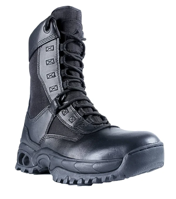 Ridge Footwear 8010st Men's Air-Tac Ghost Zipper Steel Toe Tactical Boots - Size: 7.5, Black