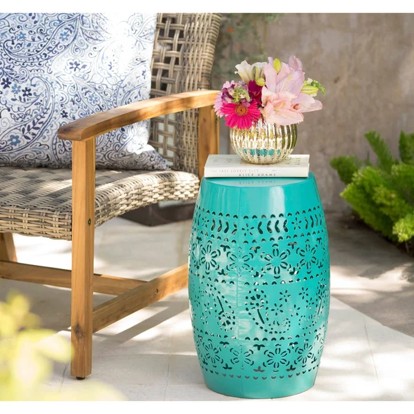 Christopher Knight Home Ruby Outdoor 12-Inch Round End Table by - Black