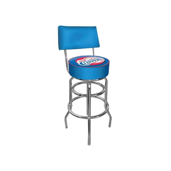 Trademark Los Angeles Clippers NBA Padded Swivel Bar Stool with Back