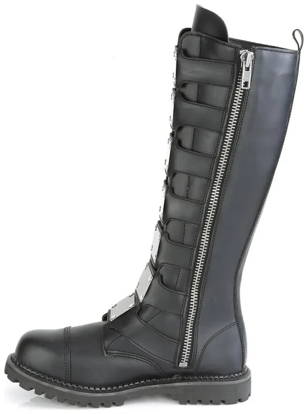Demonia - Unisex Riot-21MP Boots Black Vegan - Size-12