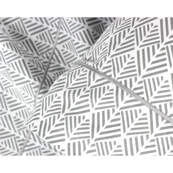 Cotton 400 Thread Count Grey Arrow Embroidered Sheet Set Twin