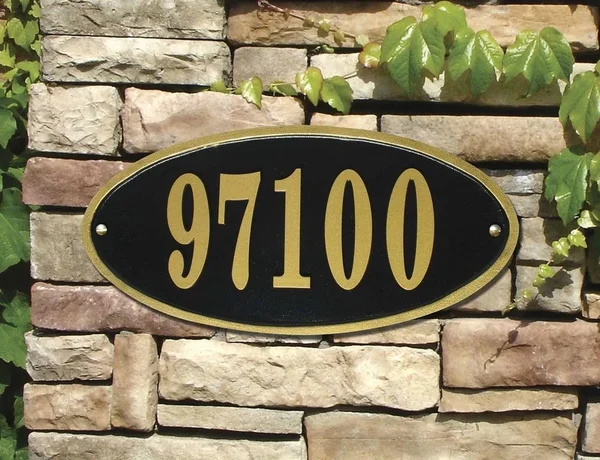 QualArc Claremont Oval Address Plaque Black - 15" x 7" x 0.5"