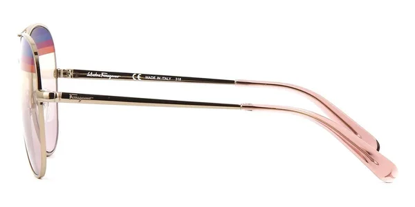 Salvatore Ferragamo SF172S 687 Shiny Rose Gold Aviator Sunglasses