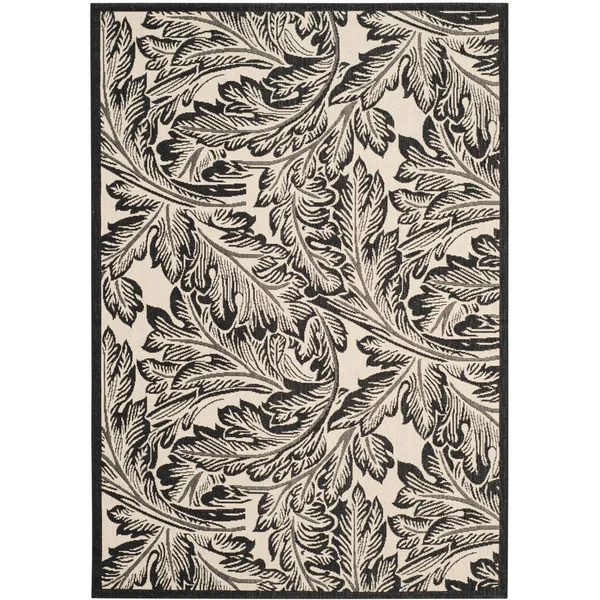 Safavieh Courtyard CY2996-3901 5&3x22 x 7&7x22 Sand, Black Area Rug