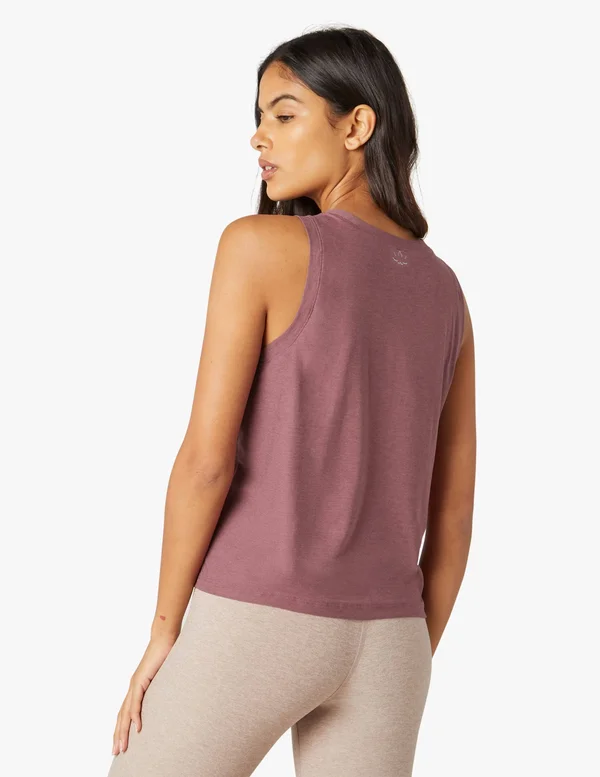 Beyond Yoga Balanced Muscle Tank, Size X-Large in Chocolate Cherry Heather at Nordstrom