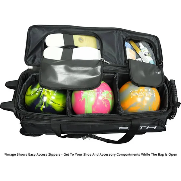 Pyramid Path Premium Deluxe Triple Roller Bowling Bag - Gold