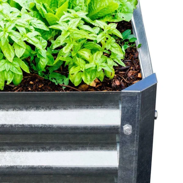 EarthMark High Galvanized Steel Raised Garden Bed, Silver