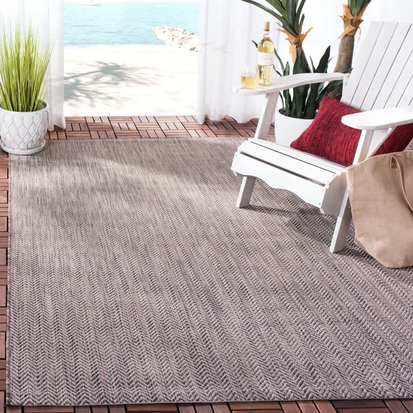 Safavieh Courtyard Navy - Grey Area Rug; 8& x 11&