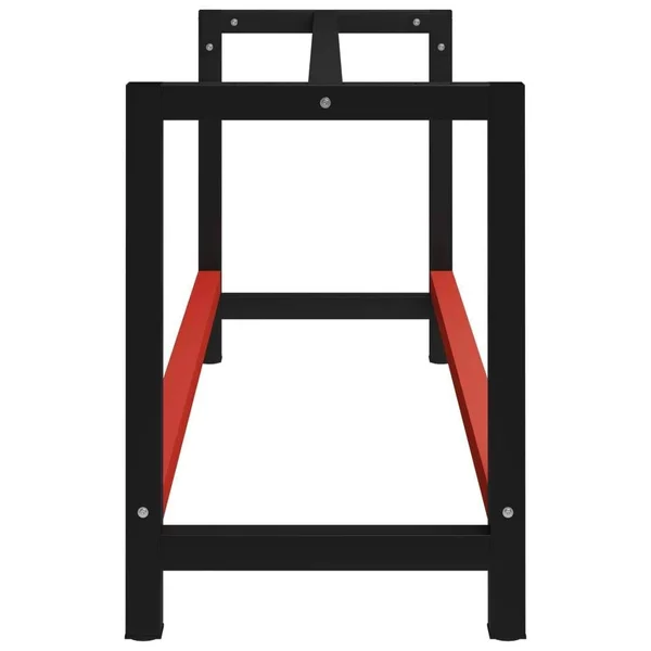 vidaXL Work Bench Frame Metal 68.9x22x22.4x22x31.1x22 Black and Red