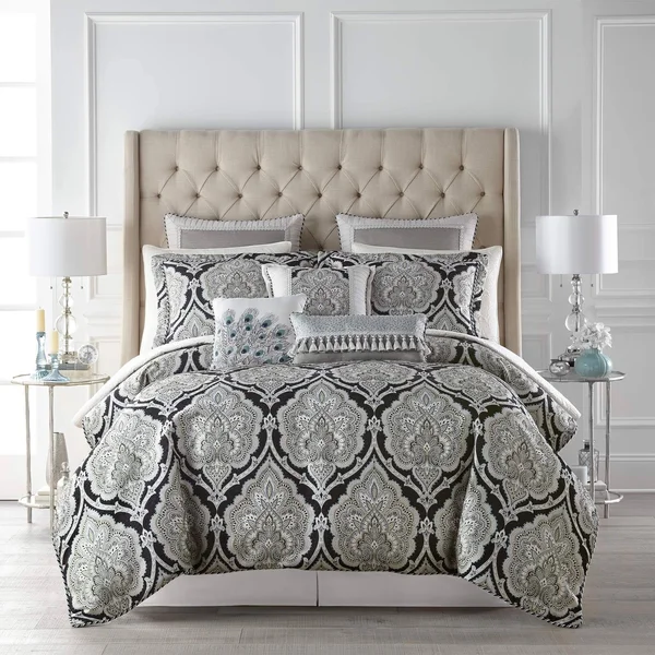 Croscill Dianella California King Comforter Set, Cal, Black