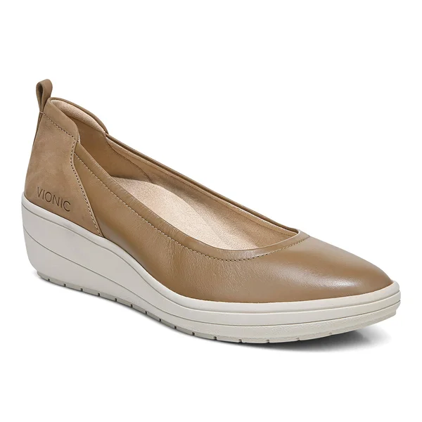 Vionic Jacey Women's Slip-On Wedge Shoe Toffee - 5 Medium