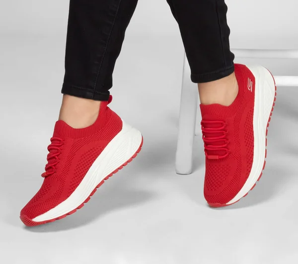 Skechers Women's Bobs Sport Sparrow 2.0 Allegiance Crew Sneaker, Red
