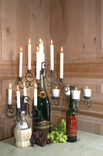 Wine Bottle Candelabra - Contemporary (Tapered, 4-Arm)