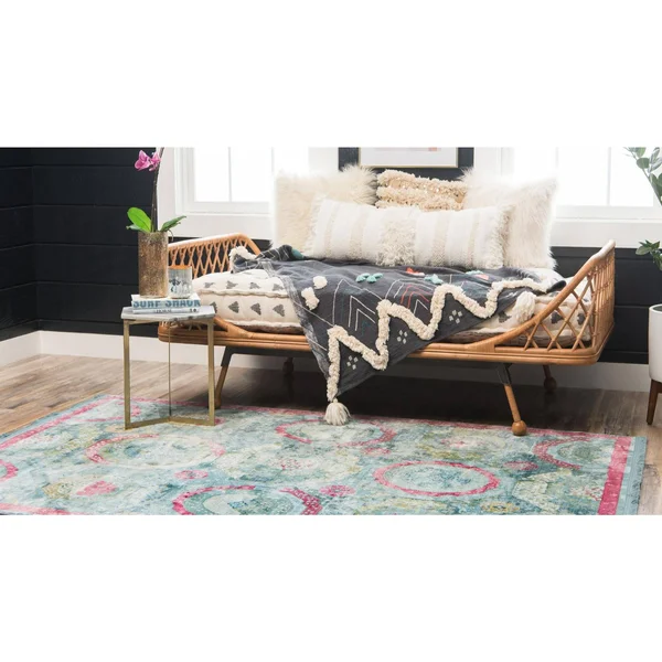 Unique Loom Coppelia Baracoa Area Rug - 5& 5 x 8& (Turquoise)