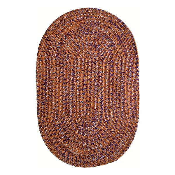 Capel Rugs Orange Regalia 5& x 8& Oval Team Spirit Braided Rug