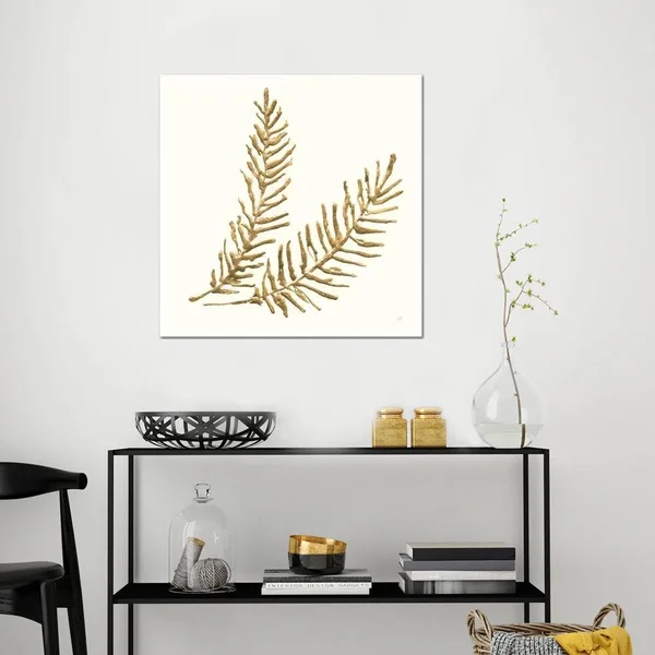 Chris Paschke Paintings Canvas Art Prints - Gilded Fern IV ( Floral & Botanical art)