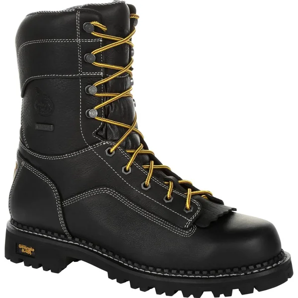 Georgia Boot Men's Amp LT Logger Low Heel Waterproof Work Boot - GB00271, Black