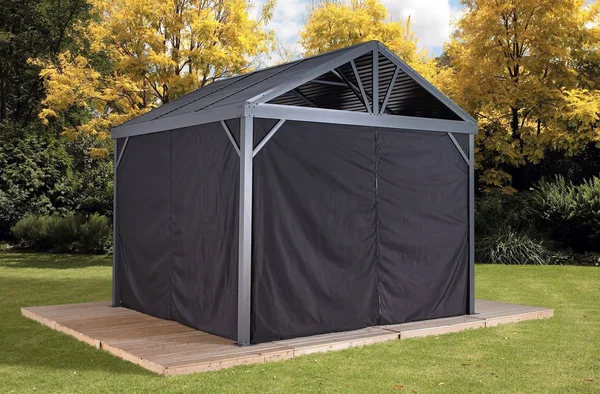 Sojag Curtains for Sanibel 8 x 8 ft Black - Gazebo Not Included