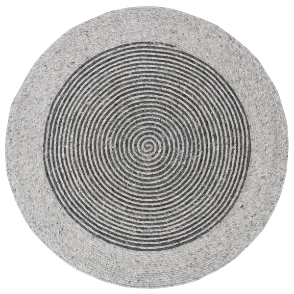 Safavieh Braided Rug Collection BRD904F - Grey - Black - 5& x 5& Round