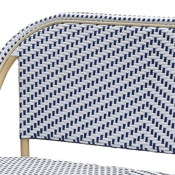 Furniture of America Tres Modern Aluminum Patio Loveseat in Navy