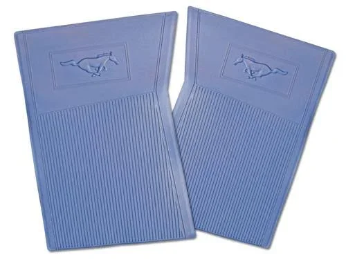 C5ZZ-6513086-BL - Scott Drake PVC Pony Floor Mats (Blue)