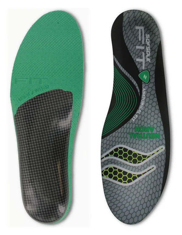 Sof Sole Fit Series Insoles Neutral Arch, Men's 9-10