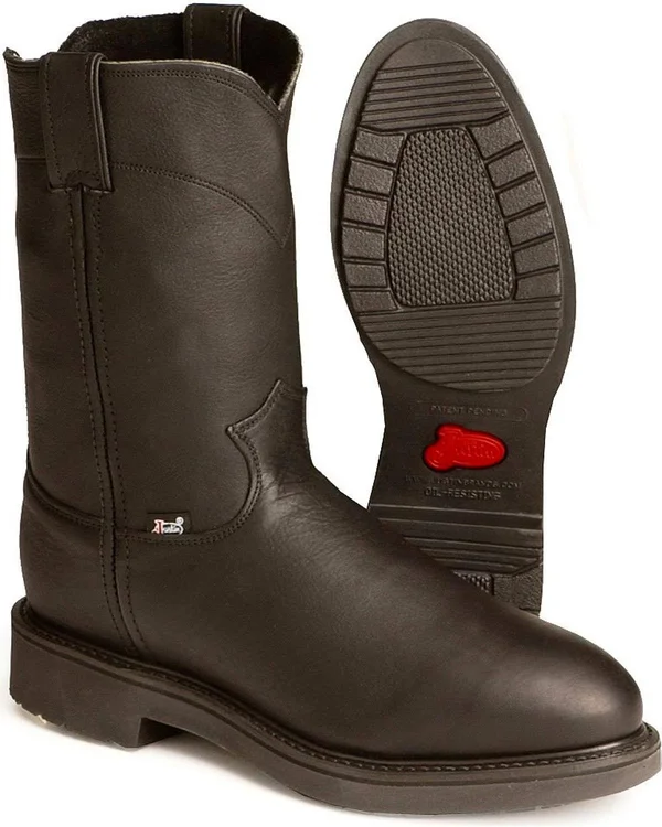 Justin Men's Conductor Black Steel Toe Work Boots - 4767 - Size 10.5