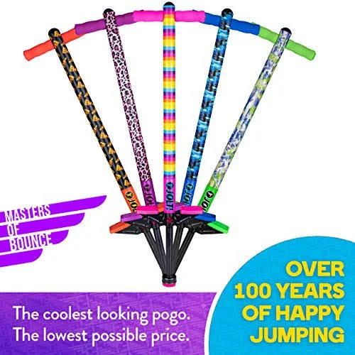 Flybar Foam Jolt Pogo Stick for Kids Age 5 and Up - Between 40 to 80 Pounds, Beginners Kids Pogo Stick for Boys and Girls (Rainbo