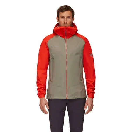 Mammut Mens Masao Light HS Waterproof Hooded Jacket Tin/Spicy XXL