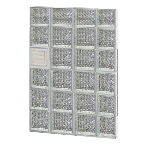 REDI2SET Diamond Glass Pattern Frameless Replacement Glass Block Window (Rough Opening: 28-in x 46-in; Actual: 27-in x 44.5-in)