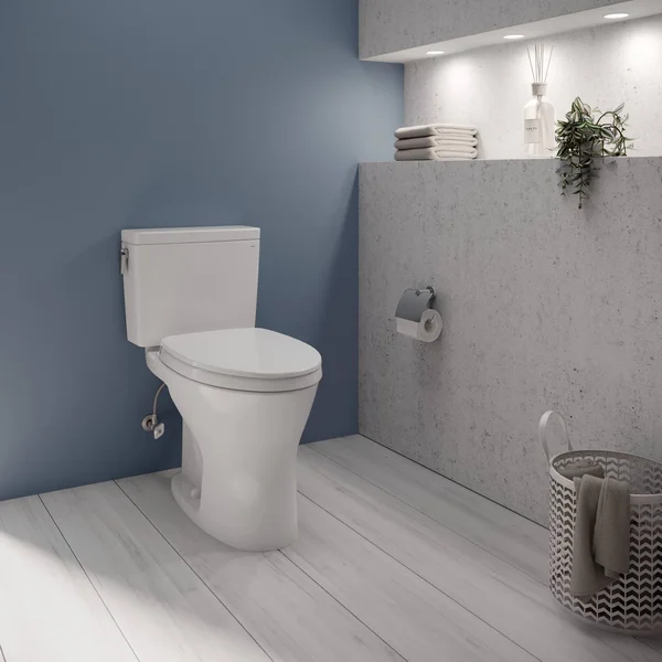 Toto Drake Two-Piece Elongated Dual Flush 1.6 and 0.8 GPF Universal Height Dynamax Tornado Flush Toilet with CeFiONtect - Coloni