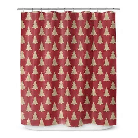 Christmas Tree Geometric Single Shower Curtain Kavka Designs