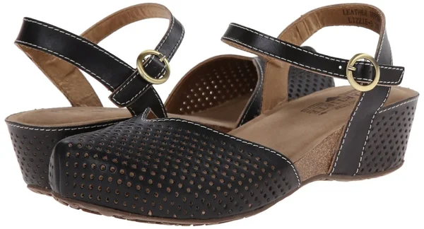 L&Artiste by Spring Step Women's Lizzie, Black Leather
