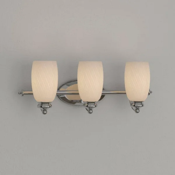 Hampton Bay - 3-Light Chrome Bath Bar Light with Frosted White Glass