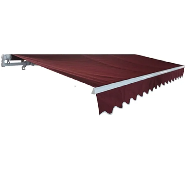 Aleko 12&x10& Retractable Patio Awning - Burgundy Color