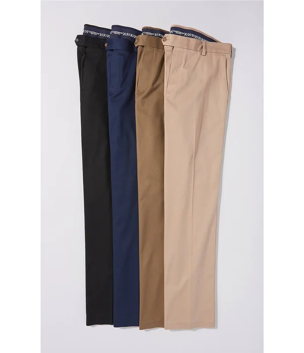 Roundtree Yorke TravelSmart CoreComfort Flat-Front Straight Fit Chino Pants - 38 30