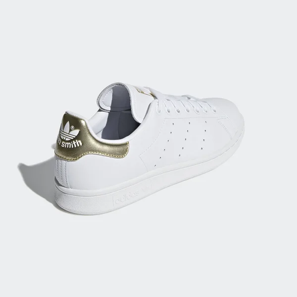 Adidas Classic Stan Smith Tennis Sneakers, White/Gold, Women's, 9.5b