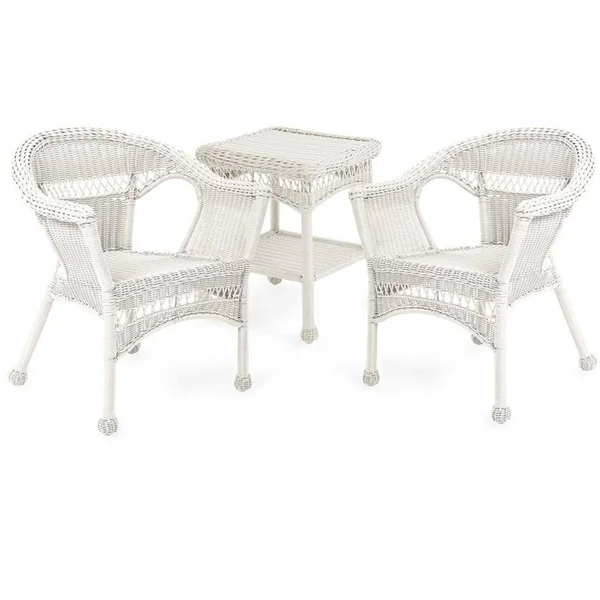 Plow & Hearth Easy Care Resin Wicker Chairs, Set of 2 - Off-White