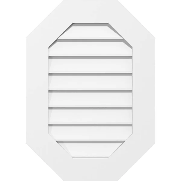 Ekena Millwork GVPOV34X4001SN 34x22W x 40x22H Vertical Elongated Octagon Surface Mount PVC Gable Vent: Non-Functional - w/ 3-1/2x