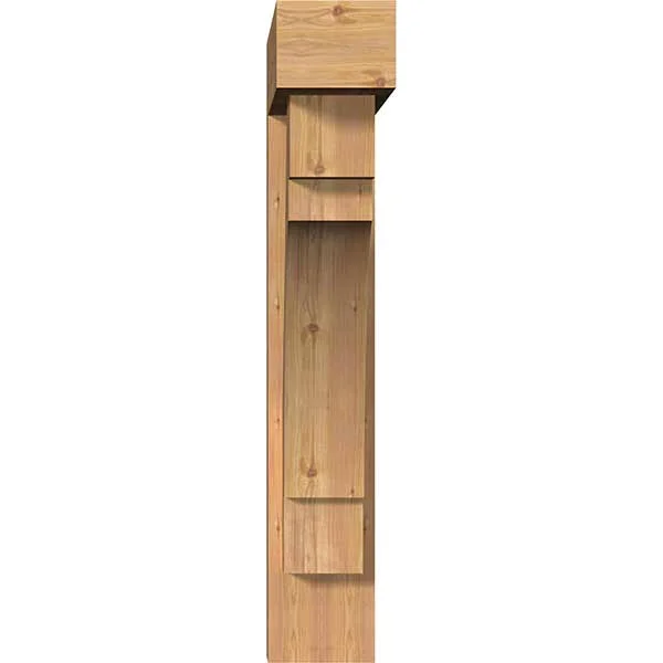 Ekena Millwork 1463192 7 1/2x22W x 32x22D x 44x22H Merced Block Smooth Bracket w/ Offset Brace, Western Red Cedar