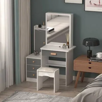 Upgrated Vanity Set with Mirror & Stool Latitude Run