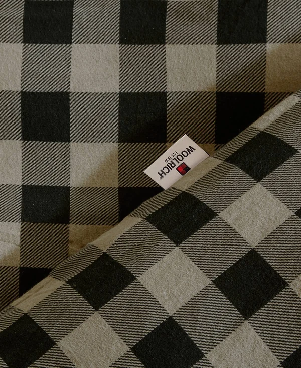Woolrich - Flannel Check Print Cotton Duvet Cover Set - Black/Red - King/Cal King