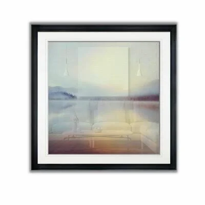 Sunrise Over Beaver Lake - Picture Frame Painting Print on Canvas Highland Dunes Format: Black Plastic Framed, Size: 26x22 H x 2