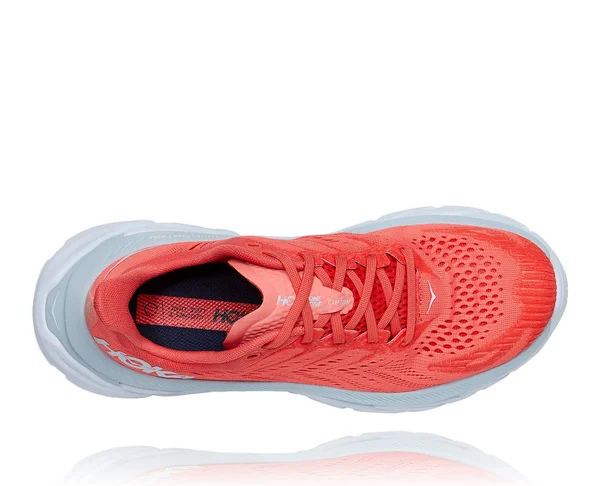 Hoka One One Women's Clifton Edge - Hot Coral/White - 9